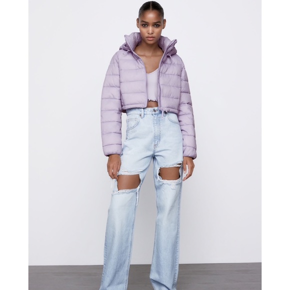 Zara Jackets Coats Nwt Lilac Water Repellent Cropped Puffer Jacket Poshmark